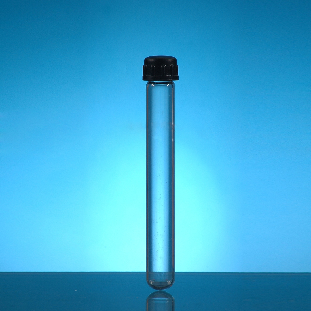 Tube, Culture Tube, Round Bottom, Leakproof, Clear, Glassco, Outer Diameter 25mm, Length 100mm, Borosilicate Glass 3.3