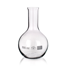 Flask, Flat Bottom, Narrow Neck, With Rim, Capacity 1000ml, Outer Diameter 131mm, Inner Diameter Top 42mm, Height 200mm