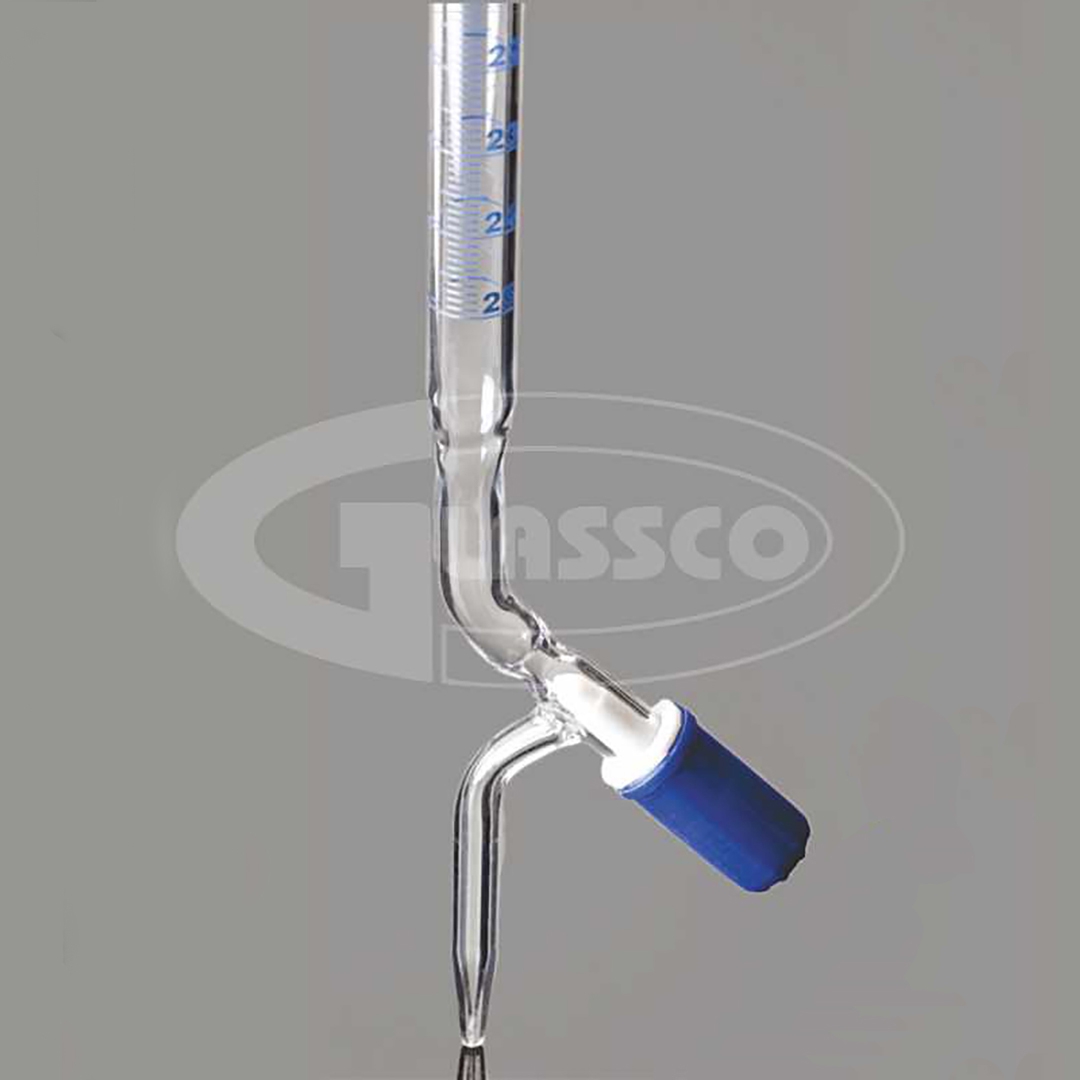 Burette, Schellbach, Class AS, Clear, PTFE Needle Valve Stopcock, Individual Work Certificate, Glassco, Capacity 50ml, Borosilicate Glass 3.3