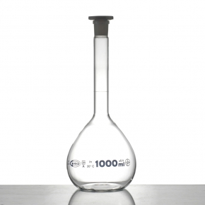 Volumetric Flask, Class B, Capacity 5000ml, Borosilicate Glass, Glassco