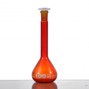 Volumetric Flask, Class A, Amber, Capacity 500ml, ISO 1042 With Batch Certificate, Glassco