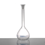 Volumetric Flask, Class A, Clear, ISO 1042 With Batch Certificate, Plastic Stopper, 500ml, Borosilicate Glass, Glassco