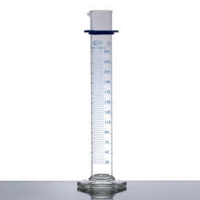 Measuring Cylinder, Class A, Hexagonal Base, Batch Certificate, Capacity 250ml, Borosilicate Glass 3.3