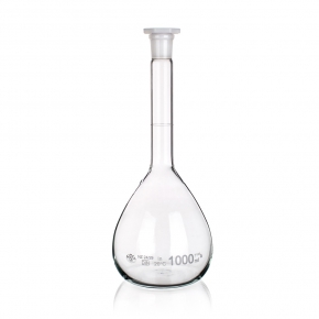 Flasks, Volumetric, Class A, Plastic Stopper, Capacity 100ml, Tolerance 0.1ml, Outer Diameter 60mm, Height 170mm, Joint Size 12/21