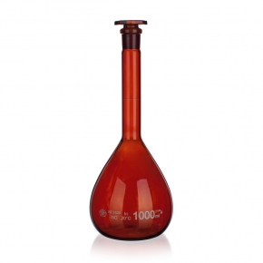 Flasks, Volumetric, Class A, Amber, Glass Stopper, Borosilicate Glass 3.3