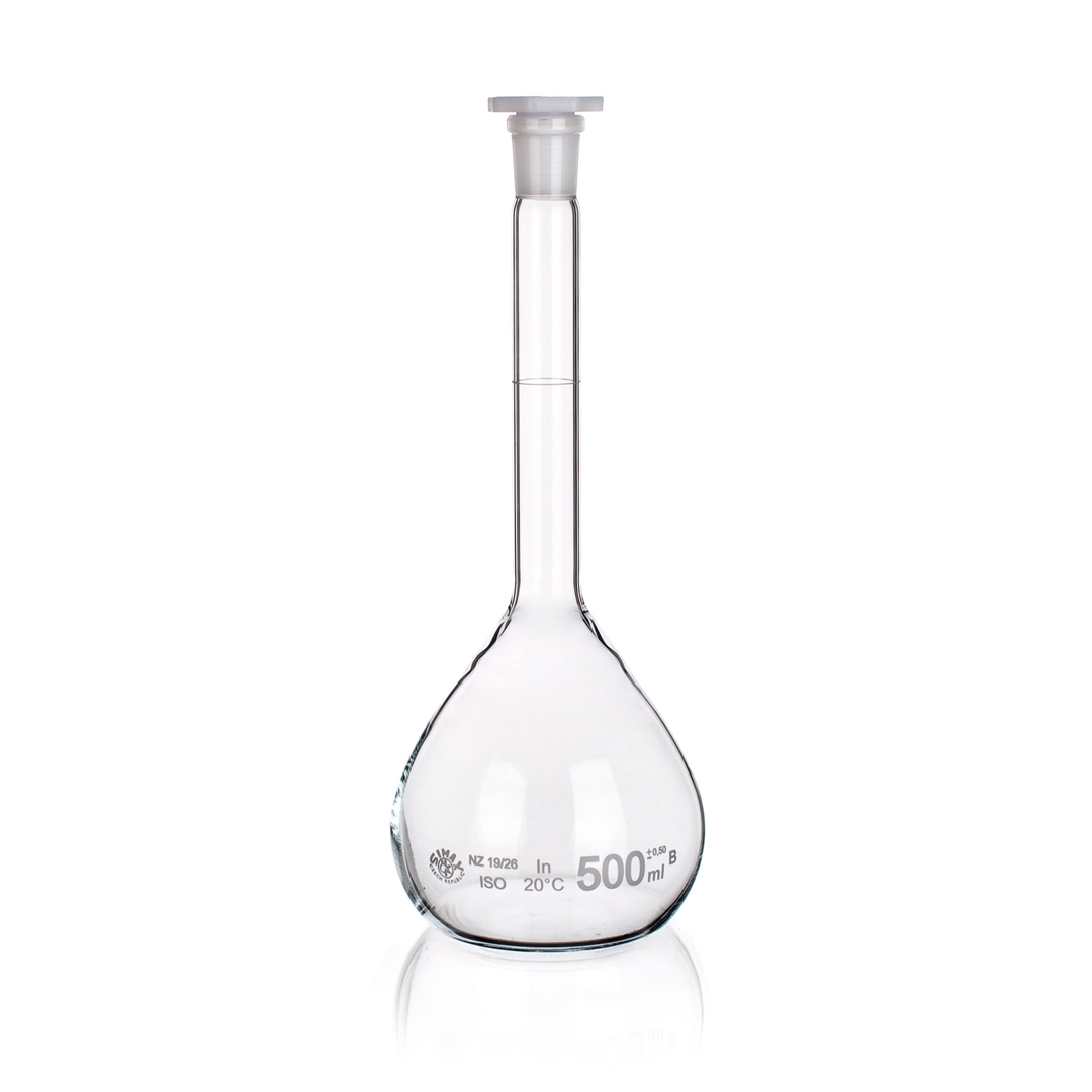 Jointed Glassware, Flask, Volumetric Flask, Clear, Class B, PE Stopper, Capacity 250ml, Borosilicate Glass 3.3