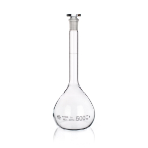 Jointed Glassware, Flask, Volumetric Flask, Clear, Class B, Glass Stopper, Capacity 1000ml, Borosilicate Glass 3.3