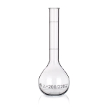 Flasks, Volumetric, Sugar Analysis, Capacity 200/220ml, Outer Diameter Top 73mm, Outer Diameter 24mm, Height 200mm
