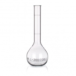 Flasks, Volumetric, Sugar Analysis, Capacity 100/110ml, Outer Diameter Top 58mm, Outer Diameter 22mm, Height 180mm