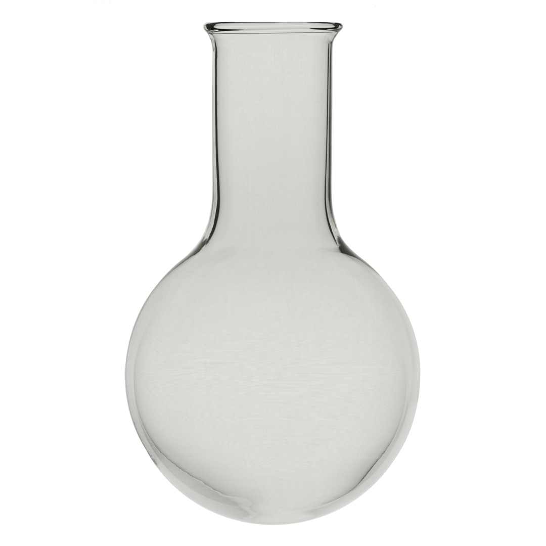 Flask, Round Bottom Flask, Narrow Neck, With Rim, Capacity 4000ml, Borosilicate Glass 3.3