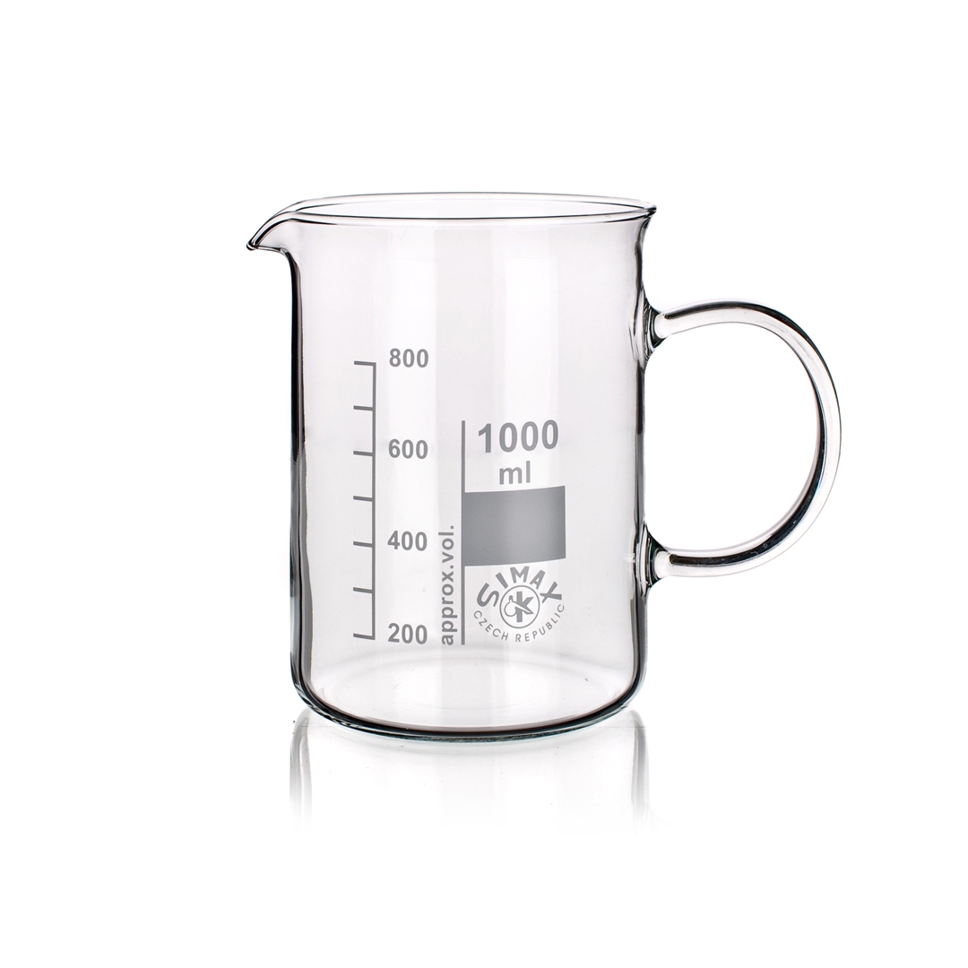 Beaker, Low Form, With Handle, Capacity 600ml, Outer Diameter 90mm, Height 125mm