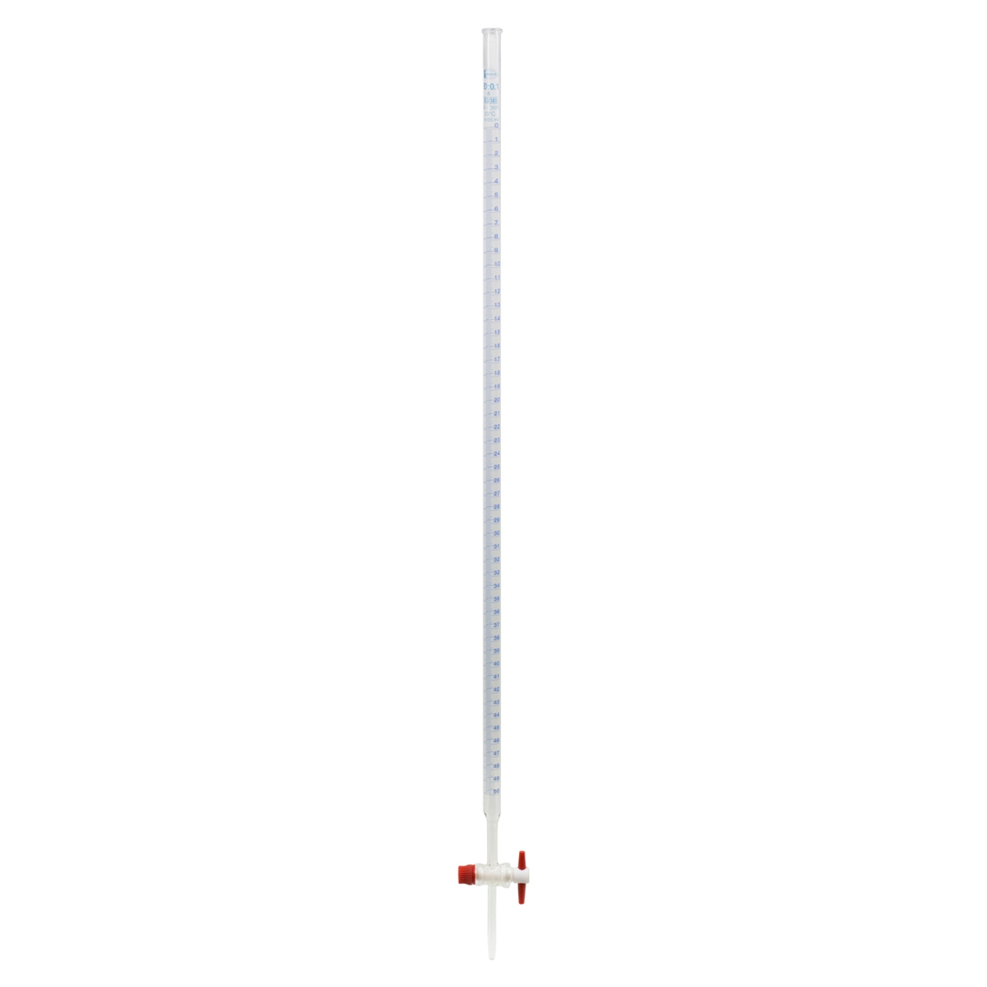 Burette, Class AS, Clear, PTFE Stopcock, Capacity 10ml, Borosilicate Glass 3.3