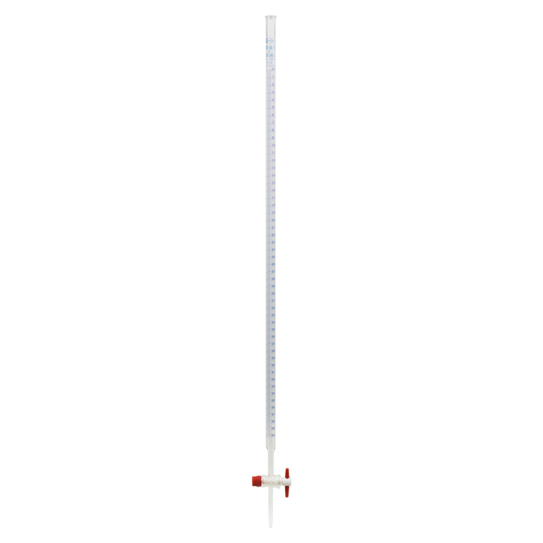 Burette, Straight Bore, Class B, Clear, PTFE Stopcock, Glassco, Capacity 10ml, Borosilicate Glass 3.3