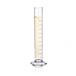 Measuring Cylinder, Class B, Brown Graduations, Hexagonal Base, Borosilicate Glass