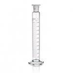 Measuring Cylinder, Class B, Glass Stopper, White Graduations, Borosilicate Glass