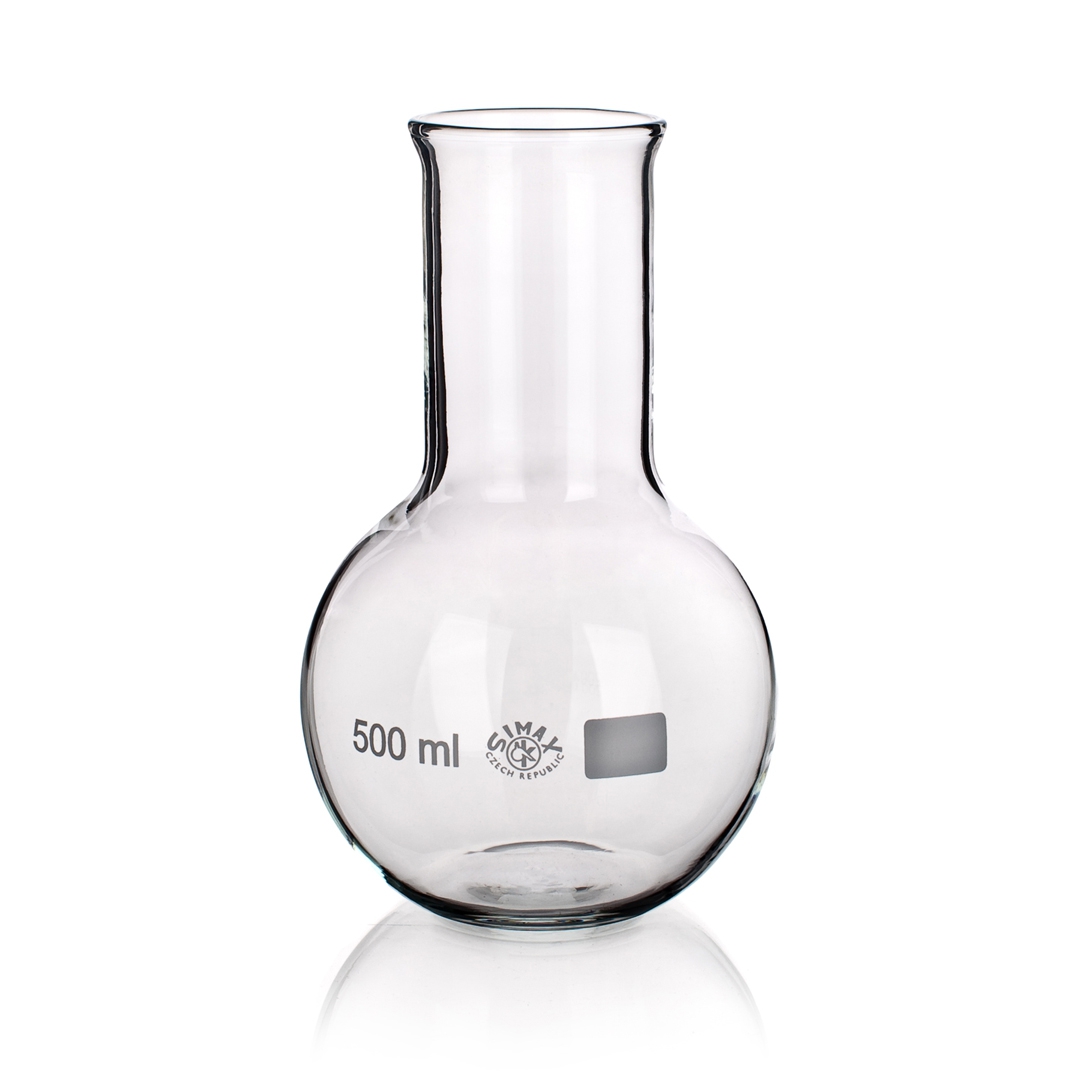 Flask, Flat Bottom, Wide Neck, With Rim, Capacity 50ml, Outer Diameter 51mm, Outer Diameter Top 34mm, Height 100mm