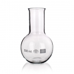 Flask, Flat Bottom, Wide Neck, With Rim, Borosilicate Glass