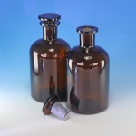 Bottle, Reagent Bottle, Amber, Narrow Mouth, Glass Stopper, Soda Glass