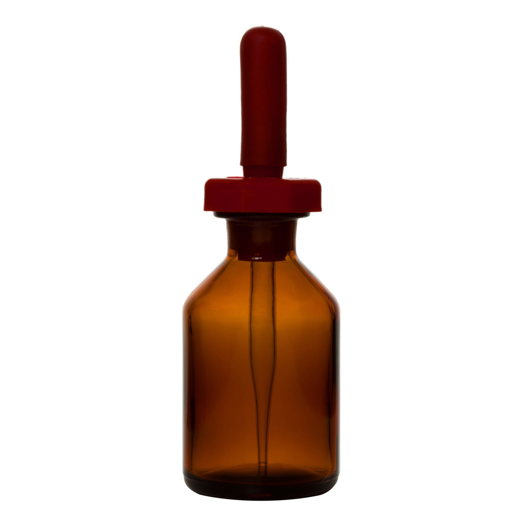 Dropping Bottle, Amber, Capacity 50ml, Soda-Lime Glass