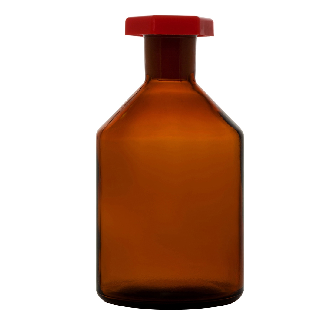 Bottle, Reagent Bottle, Amber, Plastic Stopper, Capacity 2000ml, Glass