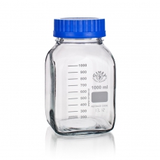 Bottle, Reagent Bottle, Square, Clear, Capacity 1000ml, Durable And Reusable, Borosilicate Glass 3.3