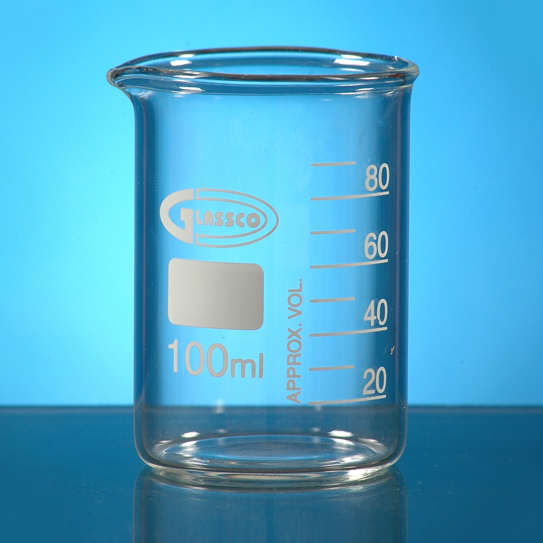 Beaker, Low Form Beaker, With Spout, Clear, Capacity: 250ml, Diameter: 70mm, Borosilicate Glass 3.3