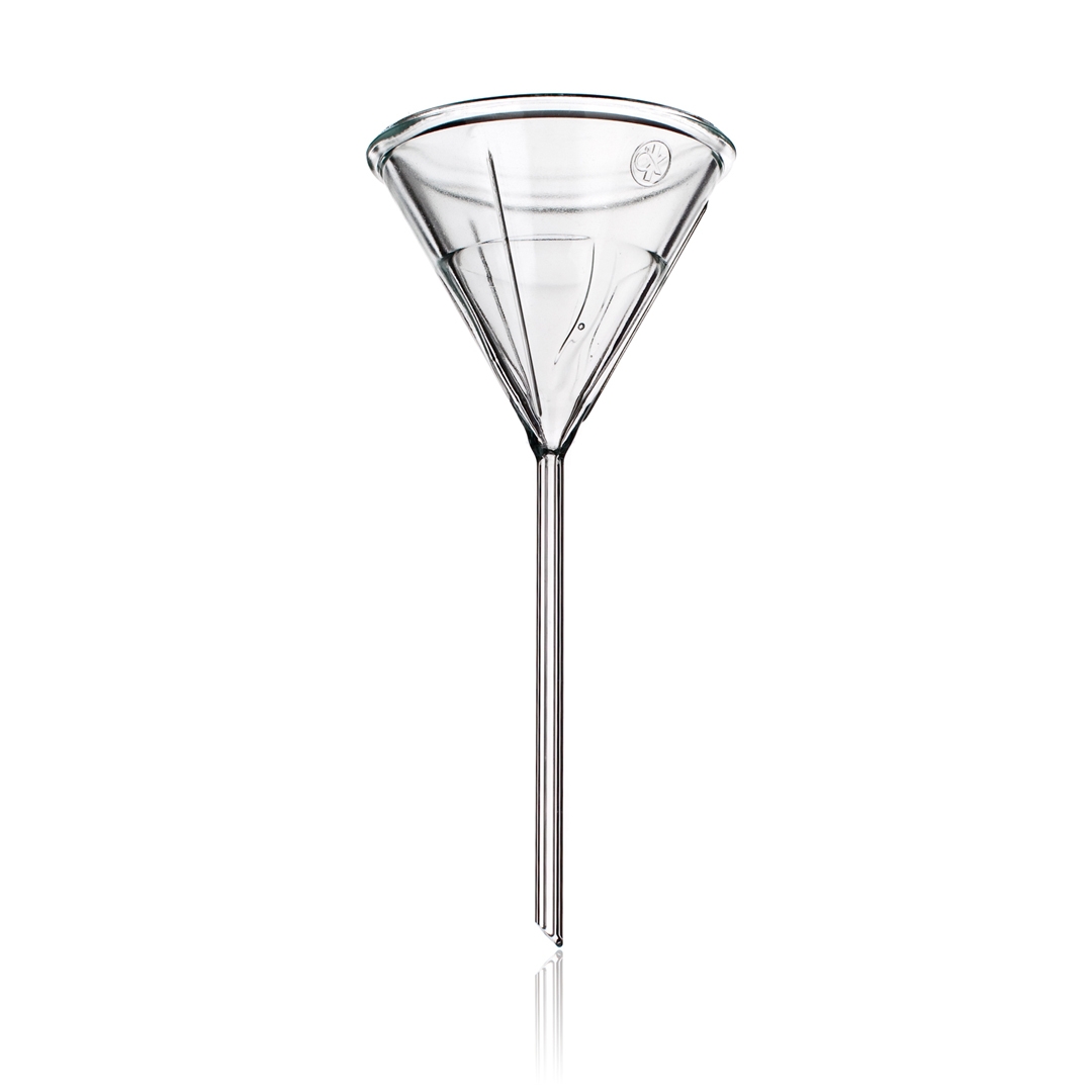 Funnel, Analytical Funnel, Clear, Outer Diameter Top: 100mm, Stem Diameter: 8mm, Borosilicate Glass 3.3