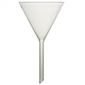 Glassco Plain Filter Funnel, Short Stem, Angled Tip, OD 75mm, Borosilicate Glass
