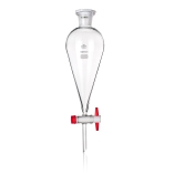 Funnel, Separatory, Pear Shape, Capacity 50ml, Stem Diameter 9mm, Height 70mm, Bore Size 2mm, Joint Size 19/26