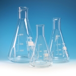 Flask, Conical Flask, Vertical Baffles, Borosilicate Glass