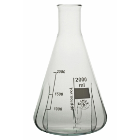 Flask, Conical Flask, Vertical Baffles, Borosilicate Glass