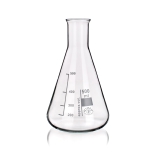 Baffled Erlenmeyer Flask, Capacity 1000ml, 4 Vertical Baffles, Borosilicate Glass 3.3
