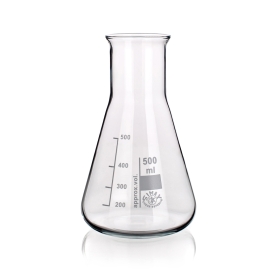 Flask, Erlenmeyer, Wide Neck, Capacity 1000ml, Outer Diameter Bottom 131mm, Inner Diameter Top 50mm, Height 220mm