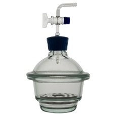 Desiccator, Vacuum With Stopcock, With Ceramic Disc, Disc Diameter 200mm, Durable And Reusable, Borosilicate Glass 3.3