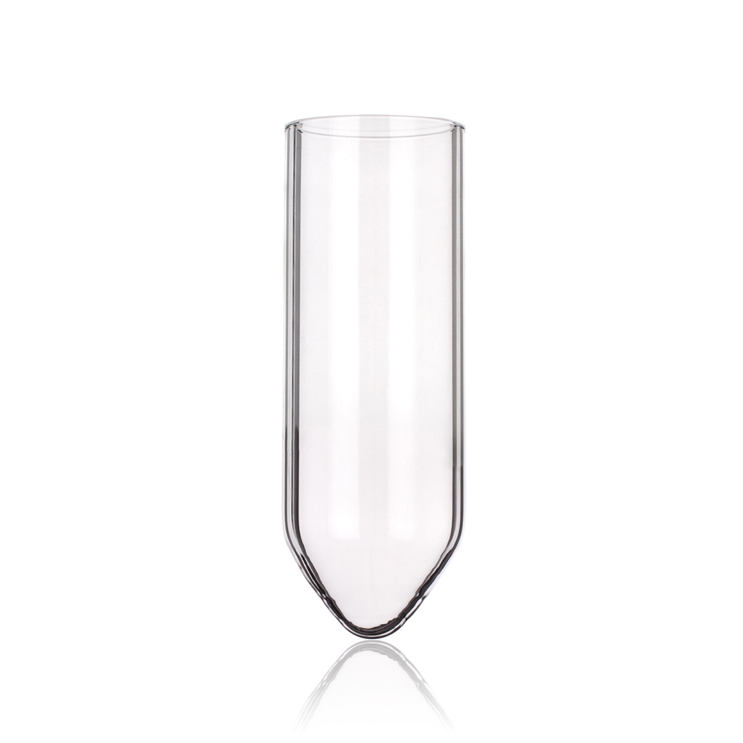 Tube, Centrifuge Tube, Conical, Without Rim, Clear, Simax, Outer Diameter 24mm, Length 98mm, Wall Thickness 1.8mm, Borosilicate Glass 3.3