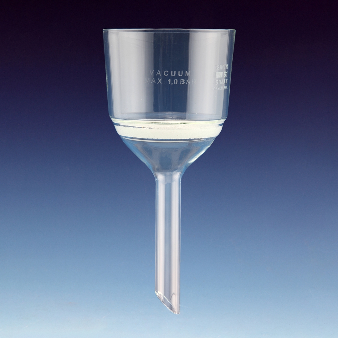 Funnel, With Sintered Disc, Clear, Capacity: 35ml, Porosity: s2, Borosilicate Glass 3.3