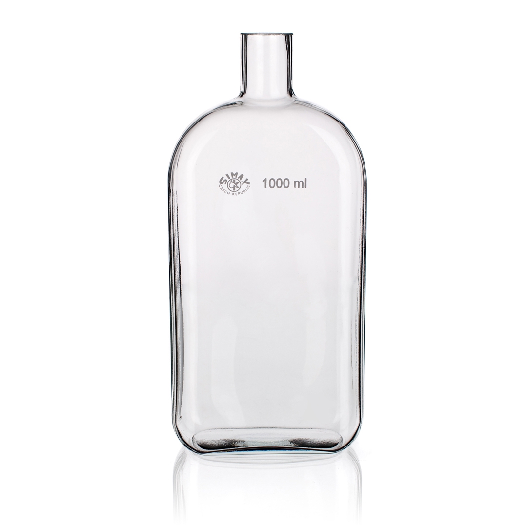 Culture Flasks, Roux, Central Neck, Capacity 2000ml, Length 150mm, Length 70mm, Height 320mm, Outer Diameter 40mm