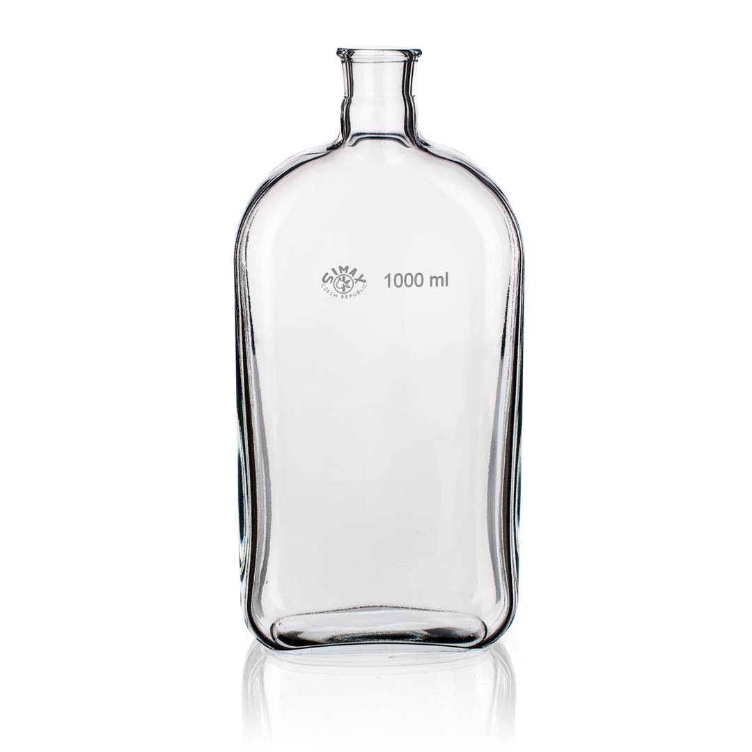 Culture Flasks, Roux, Central Conical Neck, Capacity 2000ml, Length 150mm, Length 70mm, Height 320mm, Outer Diameter 29/22mm
