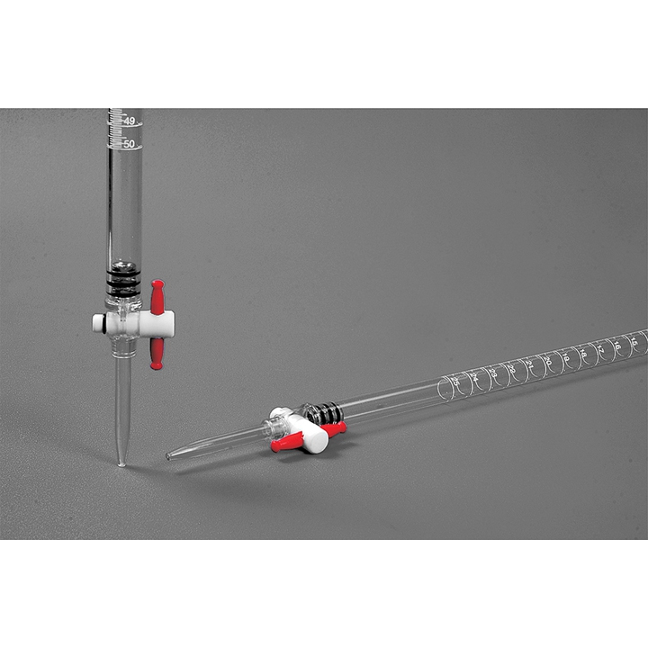 Burette, Class B, PTFE Detachable Stopcock, Glassco, Capacity 100ml, Polymethyl Methacrylate/TPX