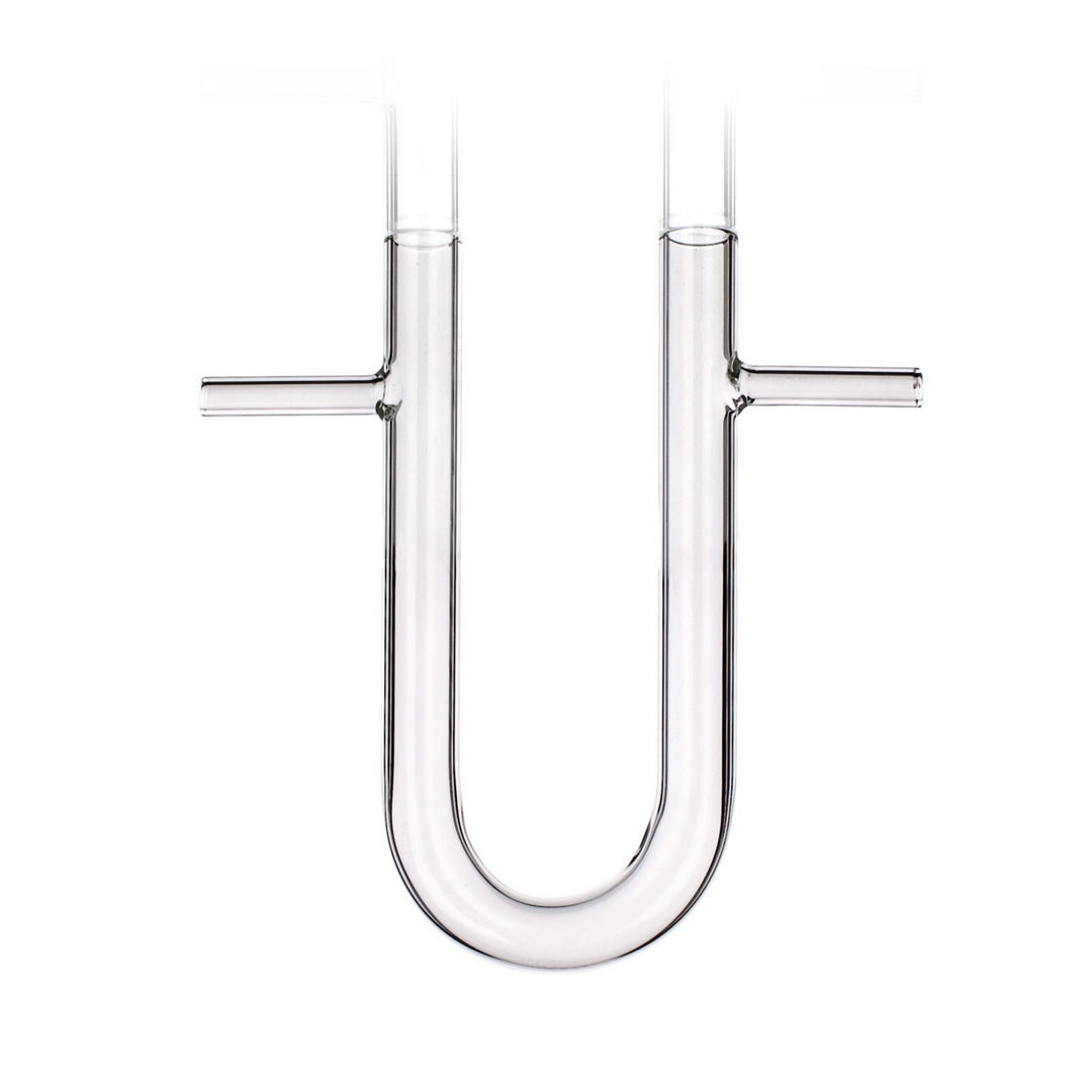 Tube, U-Tube, Side Arms, Clear, Simax, Tube Diameter 12mm, Side Arm 6mm, Borosilicate Glass 3.3