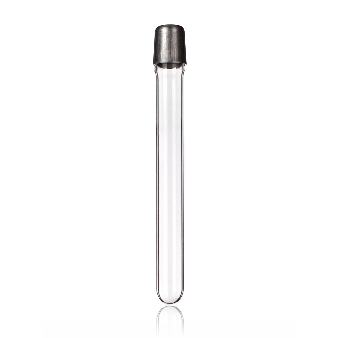 Test Tube, Metal Cap, Clear, Simax, Outer Diameter 17mm, Length 120mm, Wall 1.2mm, Borosilicate Glass 3.3