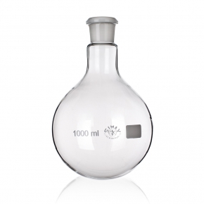 Flask, Round Bottom, Jointed, Capacity 100ml, Outer Diameter 64mm, Height 115mm, Joint Size 19/26