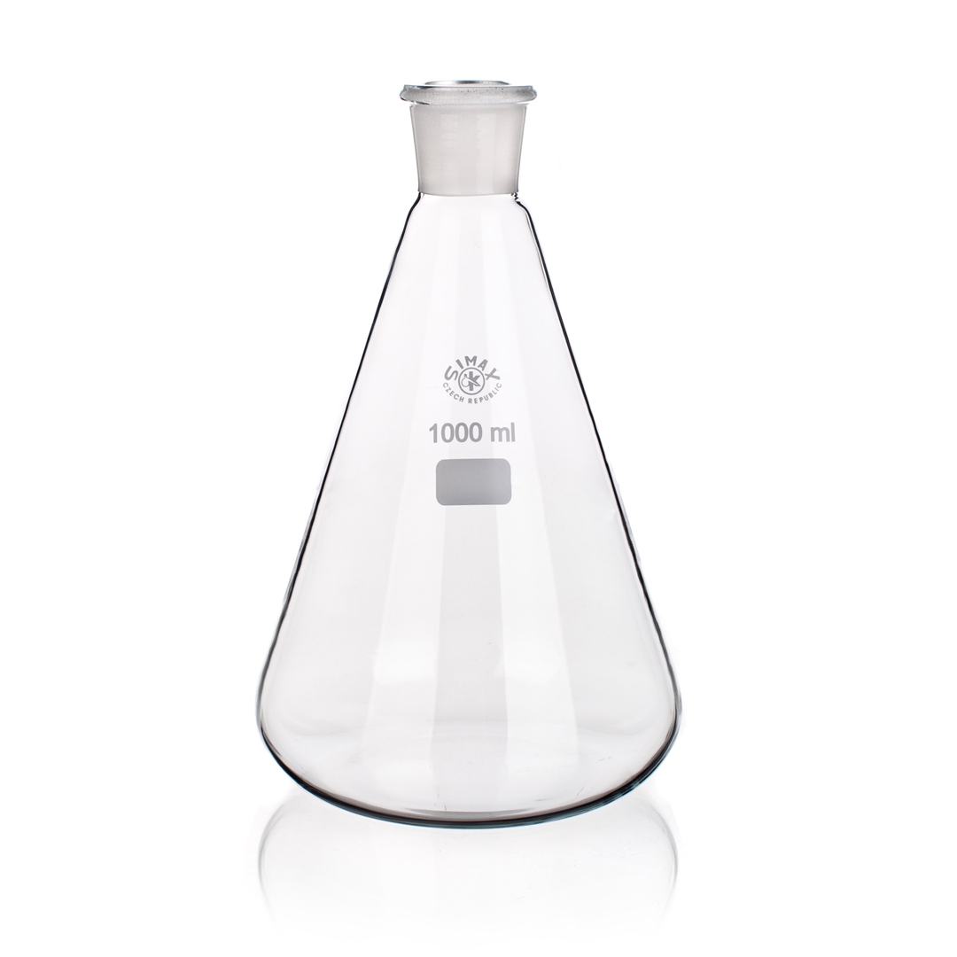 Flask, Conical, Jointed, Capacity 500ml, Outer Diameter 105mm, Height 175mm, Joint Size 29/32