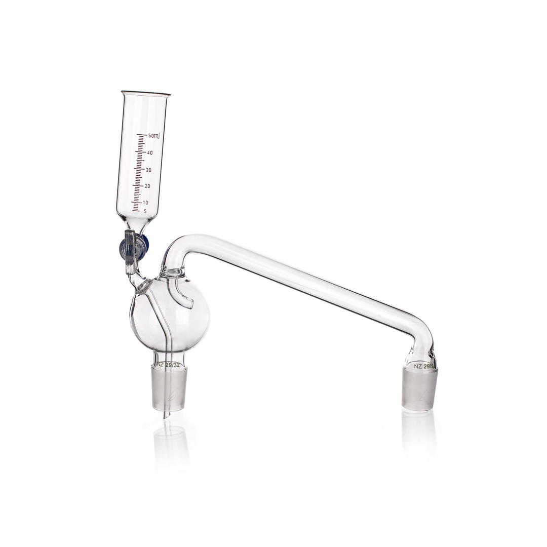 Splash Head, Vertical, With Separatory Dropping Funnel, Capacity 50ml, Joint Size 29/32, Length 200mm