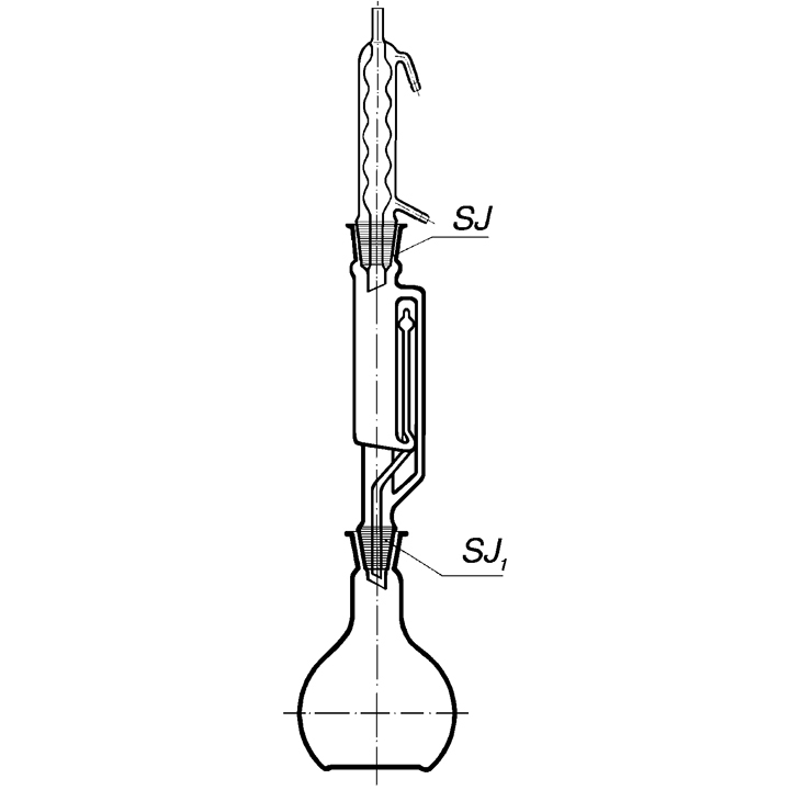 Jointed Glassware, Extractor, Soxhlet, With Allihn condenser, Clear, Simax, Capacity 1000ml, Joint Size 71/51, Joint Size 29/32, Borosilicate Glass 3.3