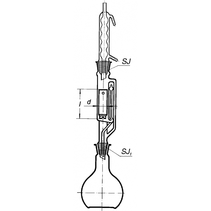 Extractor, Soxhlet, Allihn Condenser and Sintered Disc, Simax, Capacity 1000ml, Joint Size 71/51, Joint Size 29/32, Borosilicate Glass 3.3