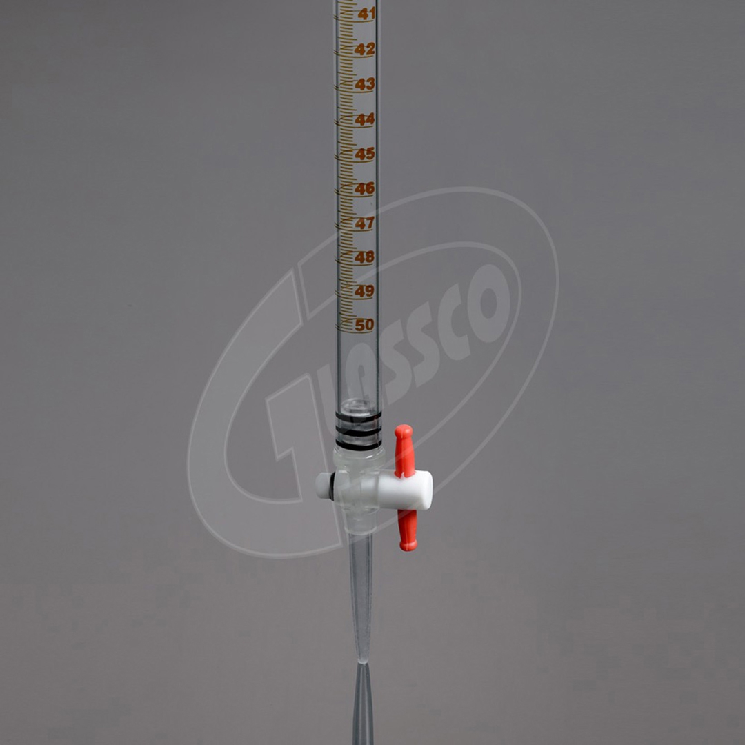 Burette, Class B, Detachabe Stopcock, Glassco, Capacity 50ml, Borosilicate Glass 3.3