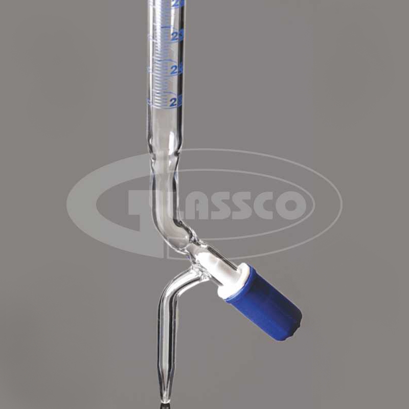 Burette, Schellbach, Class AS, Clear, PTFE Needle Valve Stopcock, Batch Certificate, Glassco, Capacity 50ml, Borosilicate Glass 3.3