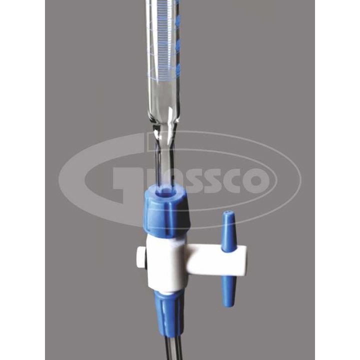 Burette, Class AS, Clear, PTFE Detachable Stopcock, Batch Certificate, Glassco, Capacity 10ml, Borosilicate Glass 3.3