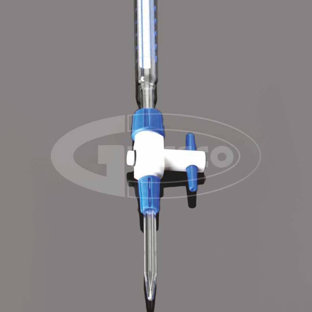 Burette, Schellbach, Class AS, Clear, PTFE Detachable Stopcock, Individual Certificate, Glassco, Capacity 50ml, Borosilicate Glass 3.3